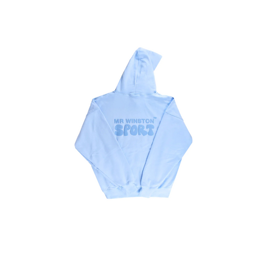 Puff Logo Hoodie Soft Blue