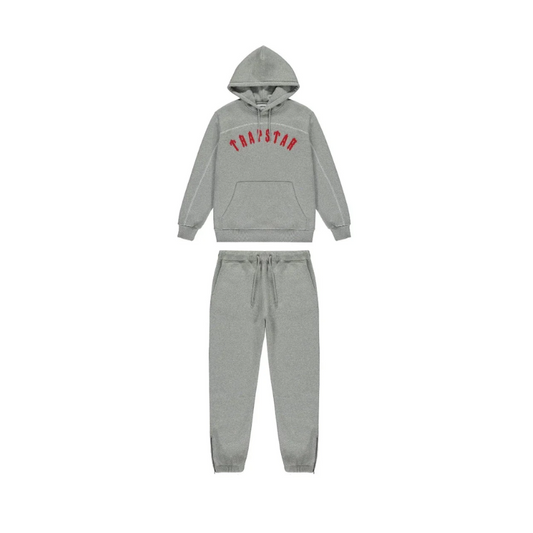 Arch Panel Tracksuit Grey Red
