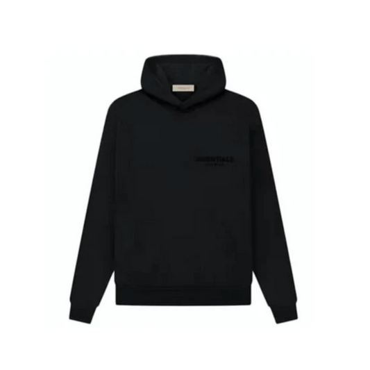 Essentials Pullover Chest Logo Hoodie Stretch Limo Black